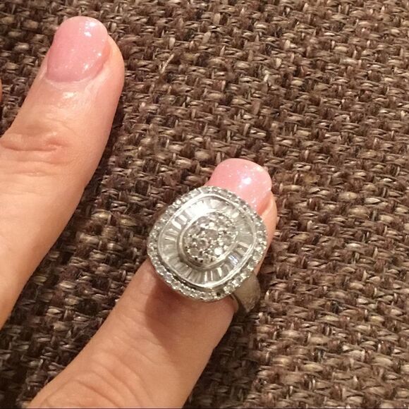 DIAMOND 14K WHITE GOLD SIZE 6 - Picture 1 of 10